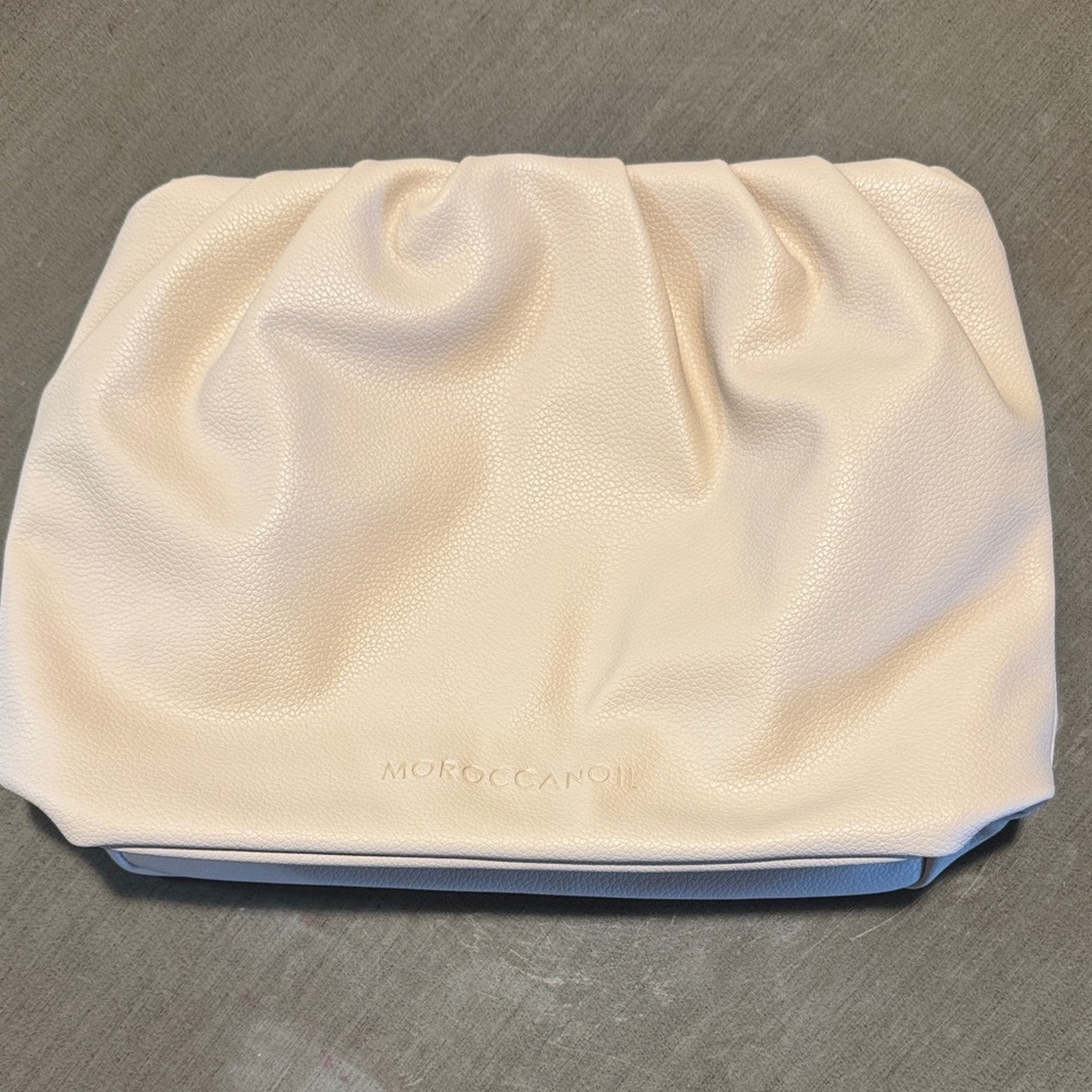Moroccanoil Soft Cream Gathered Leather Clutch